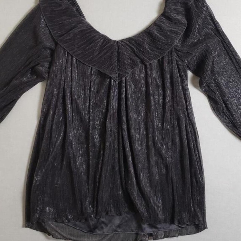 Tularosa Sabine black shimmer long sleeved Mini Dress - Picture 3 of 3